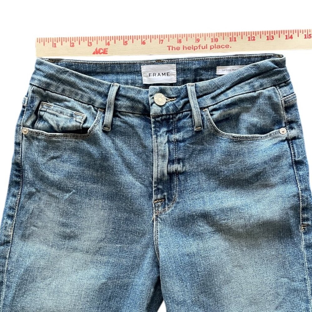 FRAME Le Crop Mini Bootcut Jeans w/ Raw Hem - Cairo Wash – Size 28 - Picture 8 of 10